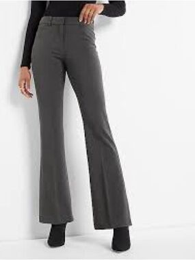 Express Editor Mid Rise Flare Pant Grey Size 4